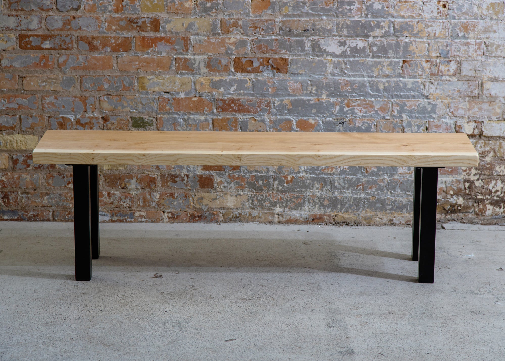 Dakota Timber Company | Wood Bench With Steel Legs | Farmhouse Table Bench | Modern Bench
