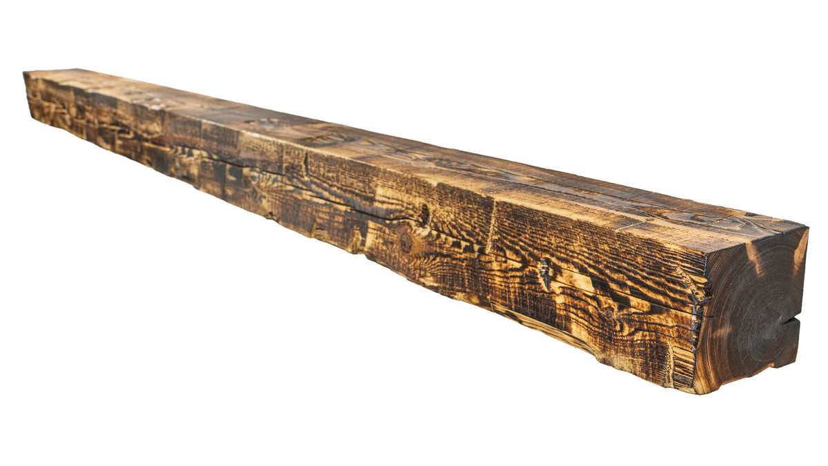 Reclaimed Wood Fireplace Mantel - Dakota Timber Co - Fireplace Mantels - Rustic, Distressed Fireplace Mantel