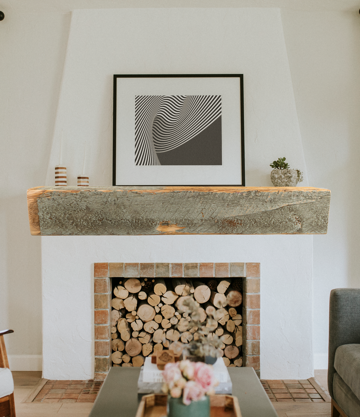 9.75&quot; x 8.75&quot; x 64&quot; Reclaimed Mantel - Dakota Timber Co