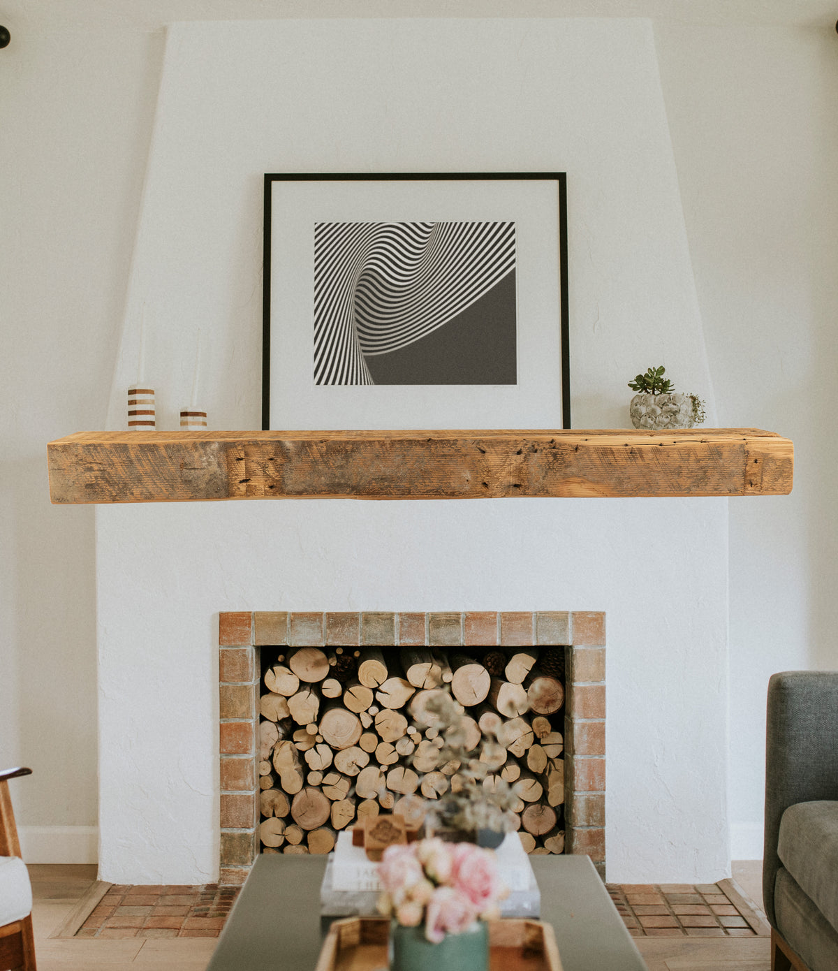 6&quot; x 8&quot; x 69&quot; Reclaimed Mantel - Dakota Timber Co