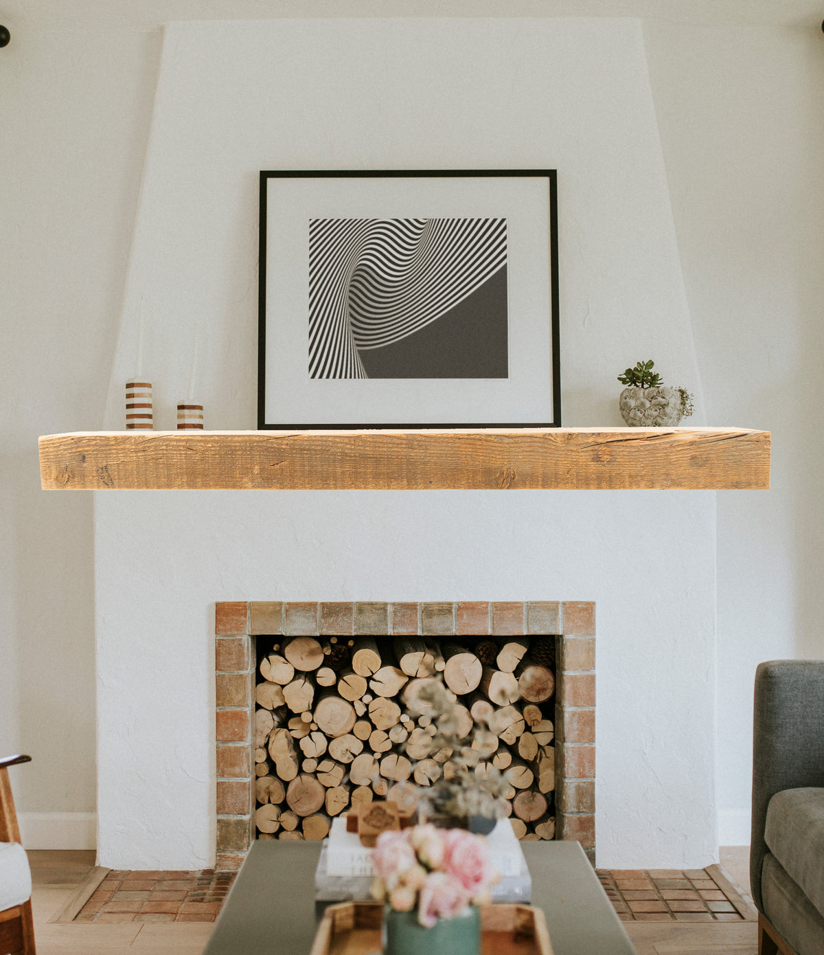 5&quot; x 9&quot; x 68&quot; Resawn Mantel - Dakota Timber Co