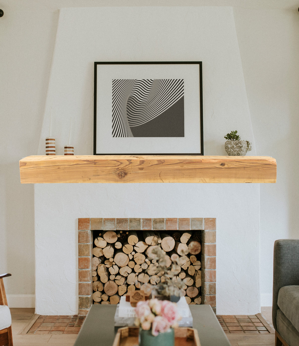 5&quot; x 8&quot; x 56&quot; Reclaimed Mantel - Dakota Timber Co