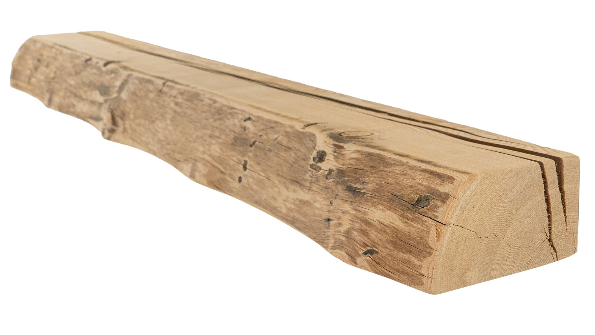 Reclaimed Live Edge Wood Fireplace Mantel - Dakota Timber Co - Fireplace Mantels