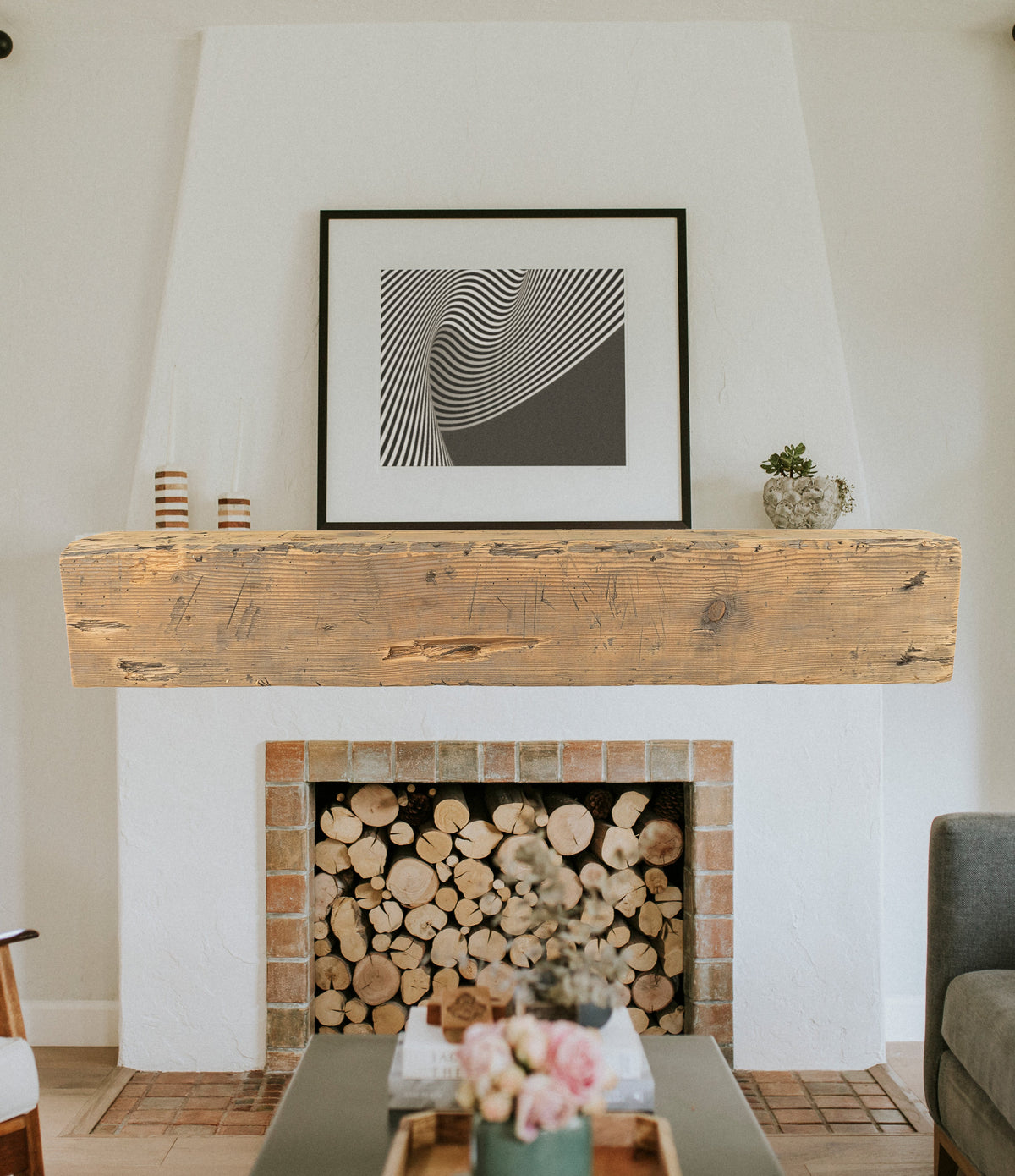 Reclaimed Wood Fireplace Mantel - Dakota Timber Co - Fireplace Mantels