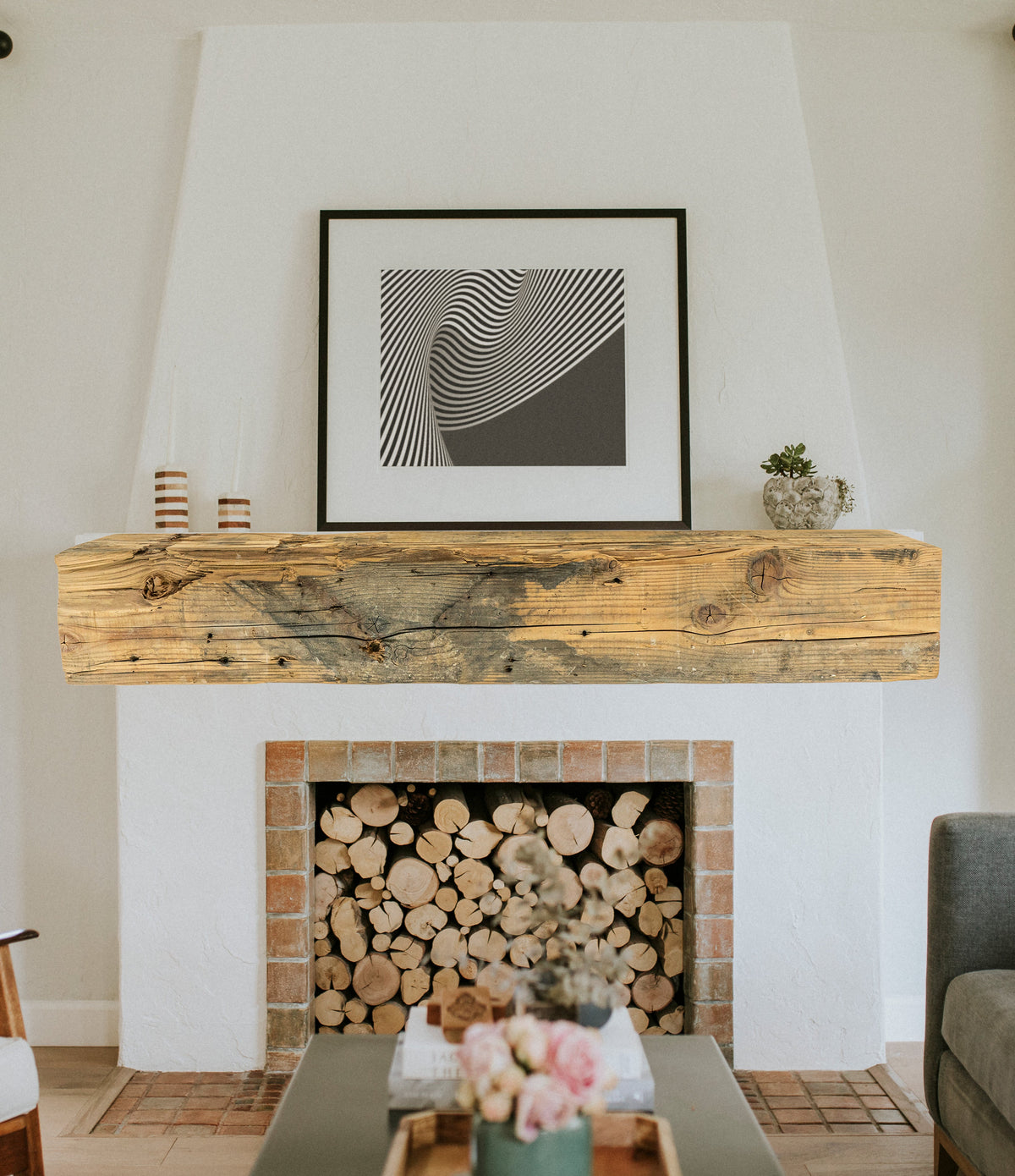 Reclaimed Wood Fireplace Mantel - Dakota Timber Co - Fireplace Mantels