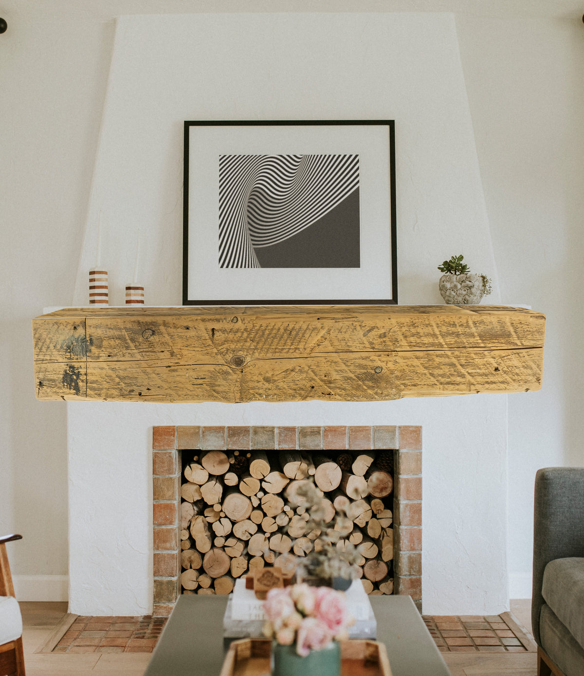 Reclaimed Wood Fireplace Mantel - Dakota Timber Co - Fireplace Mantels