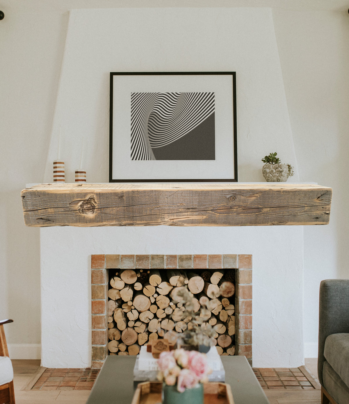 Reclaimed Wood Fireplace Mantel - Dakota Timber Co - Fireplace Mantels