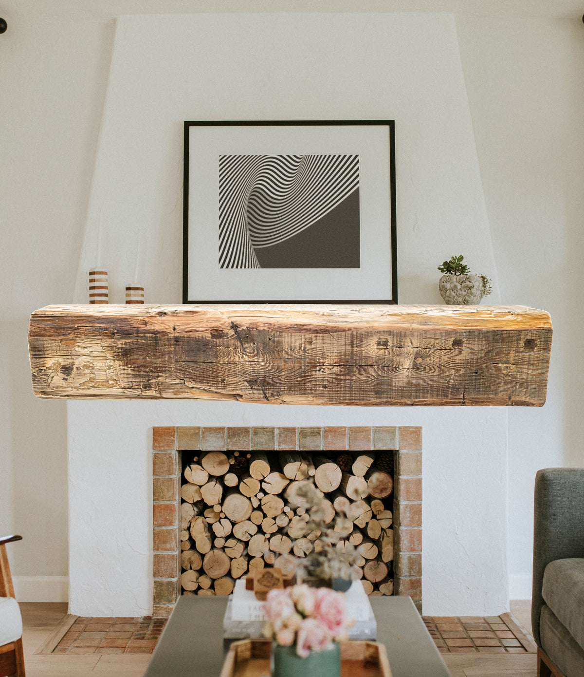 Reclaimed Wood Fireplace Mantel - Dakota Timber Co - Fireplace Mantels