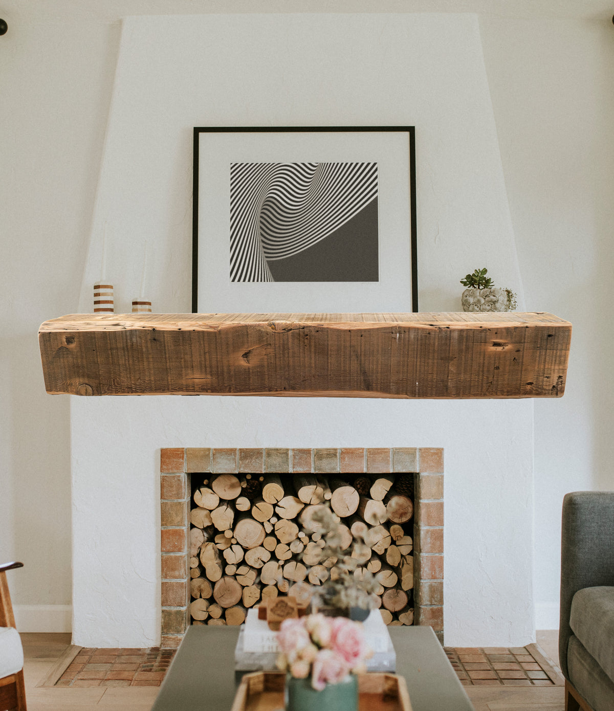 Reclaimed Wood Fireplace Mantel - Dakota Timber Co - Fireplace Mantels