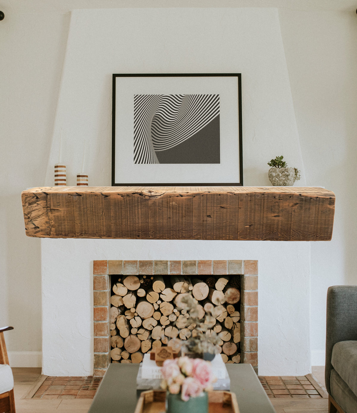 Reclaimed Wood Fireplace Mantel - Dakota Timber Co - Fireplace Mantels