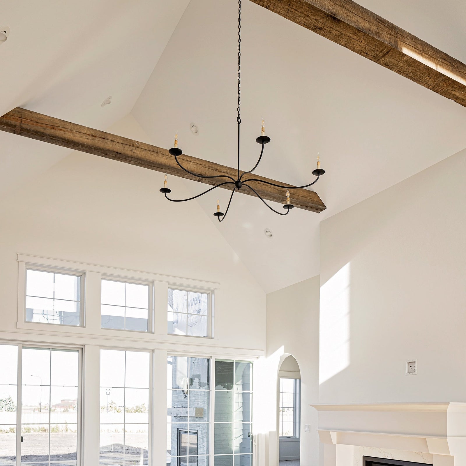 Reclaimed Wood Pine Ceiling Beams - Fargo, ND - Epic Homes Custom Home - Dakota Timber Co Wood Beams - Dakota Timber Beams