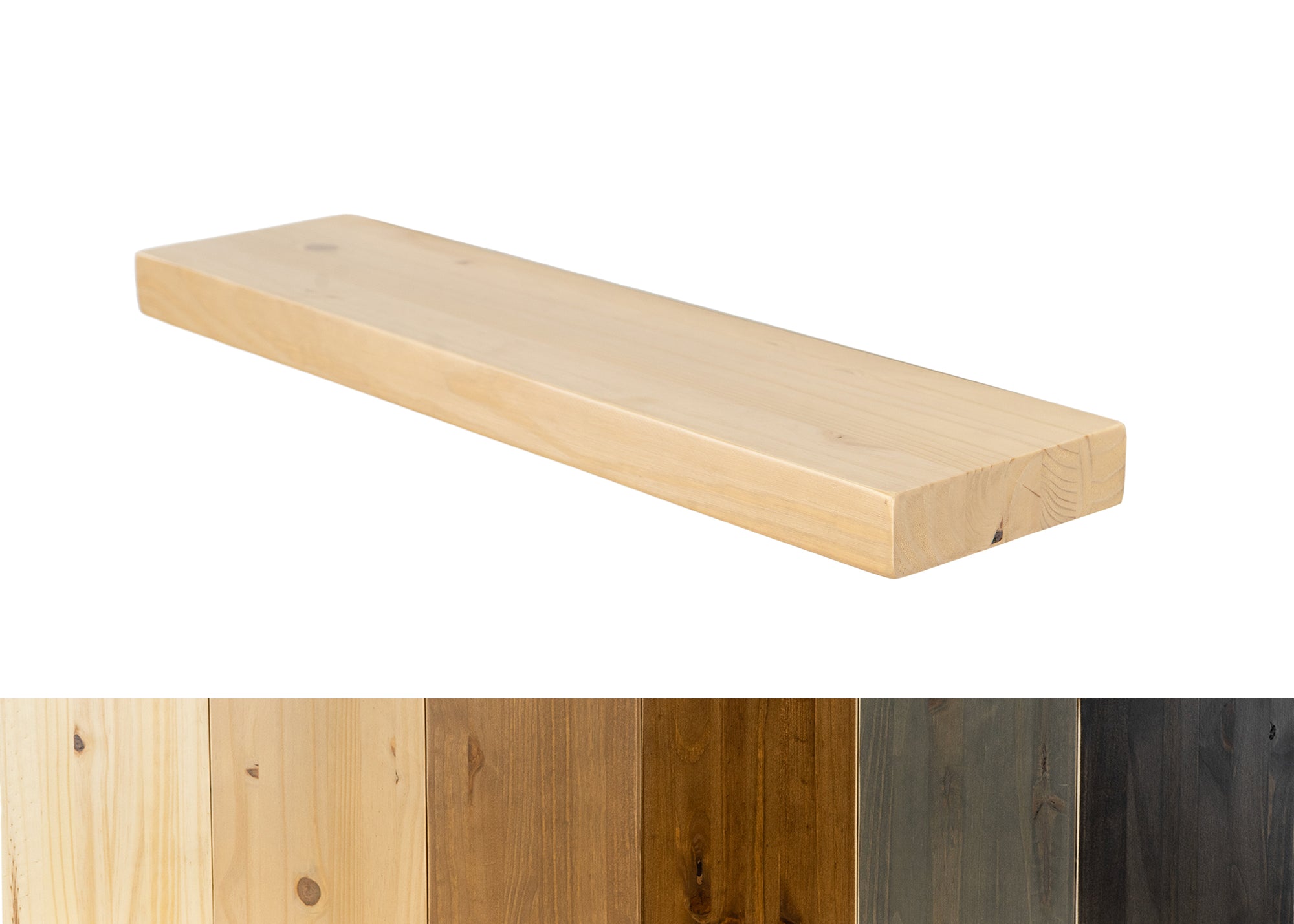 Sustain Floating Shelf Kit - Dakota Timber Co. Floating Shelves - Natural Wood Shelves - Made in USA Floating Shelves - Best Wood Shelves
