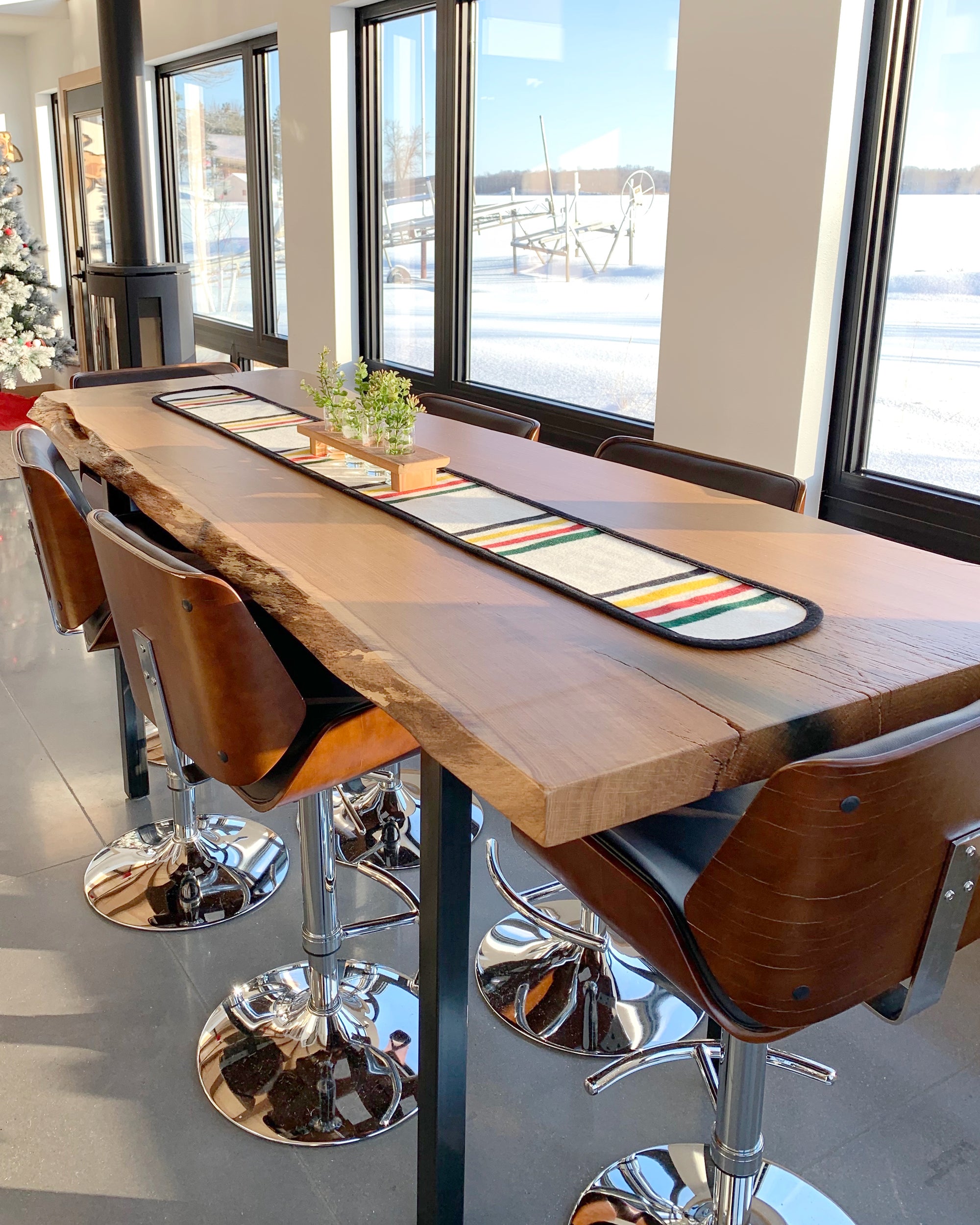 Custom Live Edge Slab Wood Conference Table | Modern Furniture Fargo, ND | Dakota Timber Co Tables | Tops