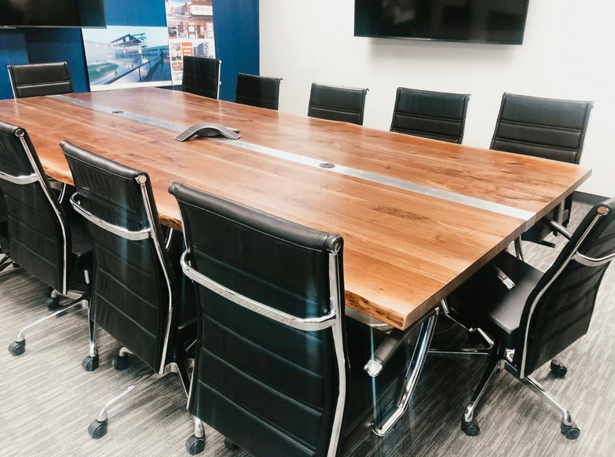 Custom Wood Conference Table | Live Edge Wood Conference Table | Custom Office Table Tops | Fargo Office Furniture | Dakota Timber Company