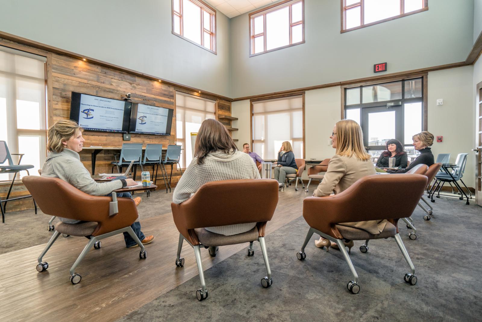 Reclaimed Wood Wall Paneling | Wood Planking | Sustainable Interior Design Brands | Conference Room Interior Design | Dakota Timber Company Shiplap Wall Paneling | Fargo, ND Office Building