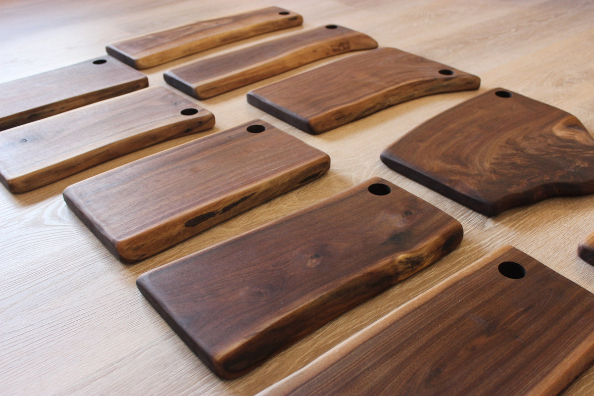 Live-Edge Walnut Charcuterie Board Gift Sets of 10 - Dakota Timber Co