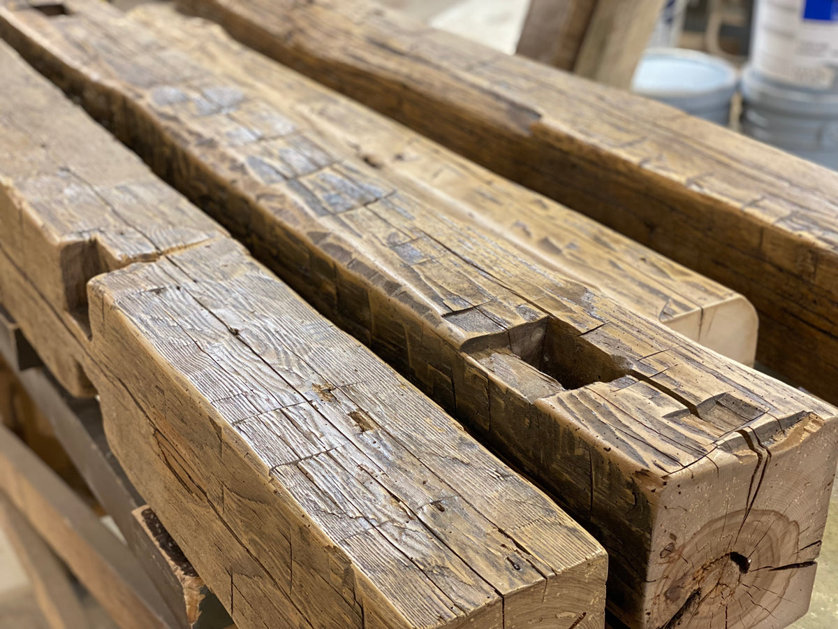 Reclaimed Wood Mantel With Clear Coat Finish - Dakota Timber Co Mantels