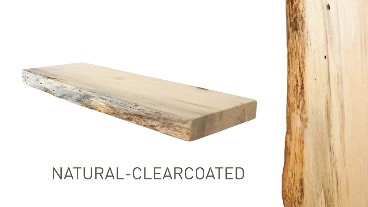 Live Edge Floating Shelf - Dakota TImber Co Wood Shelves - Clearcoated