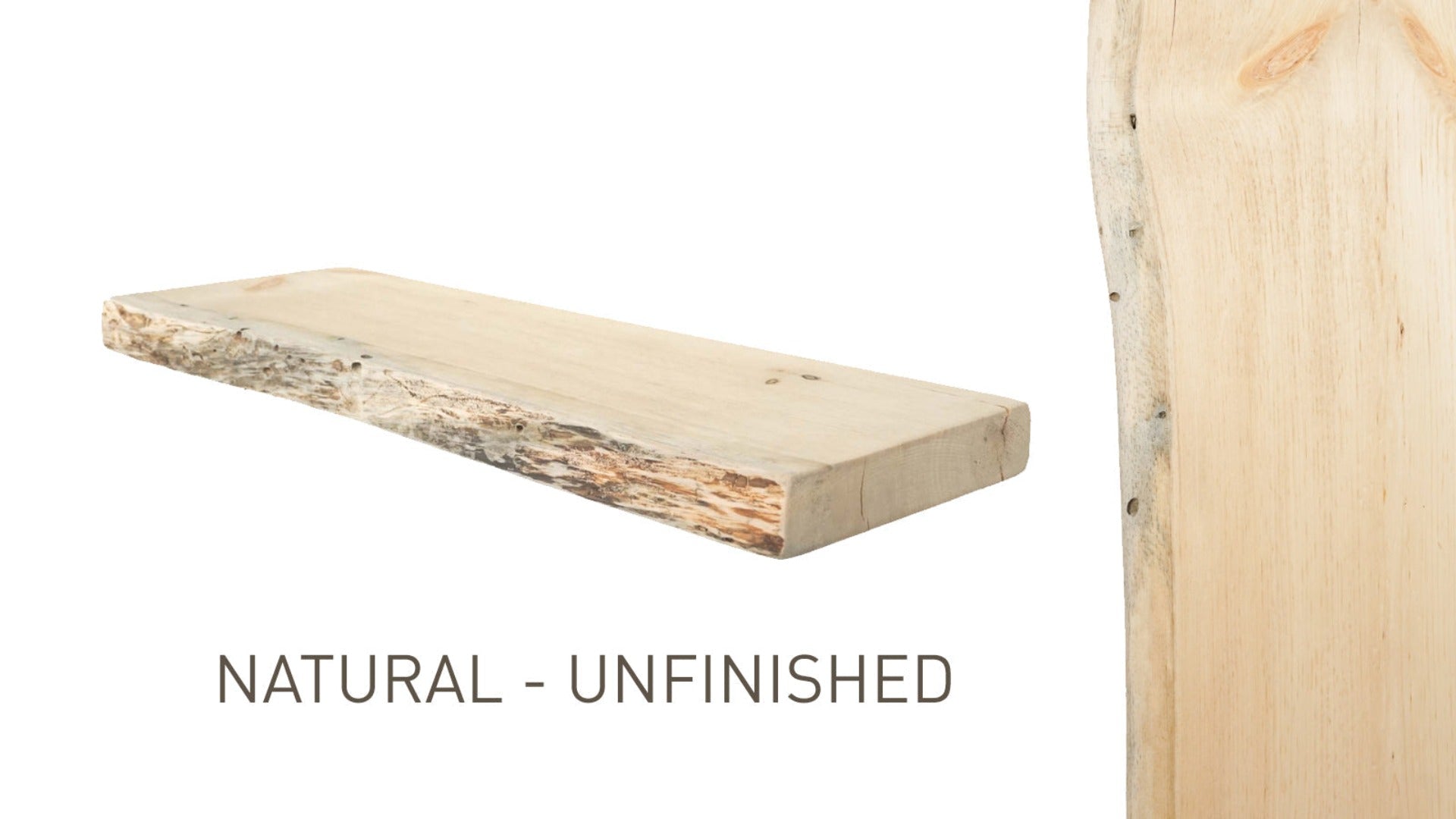 Live Edge Floating Shelf Kit | Mounting Bracket Included