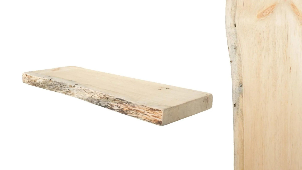 Live Edge Natural Wood Floating Shelf - Dakota Timber Floating Shelf Kits